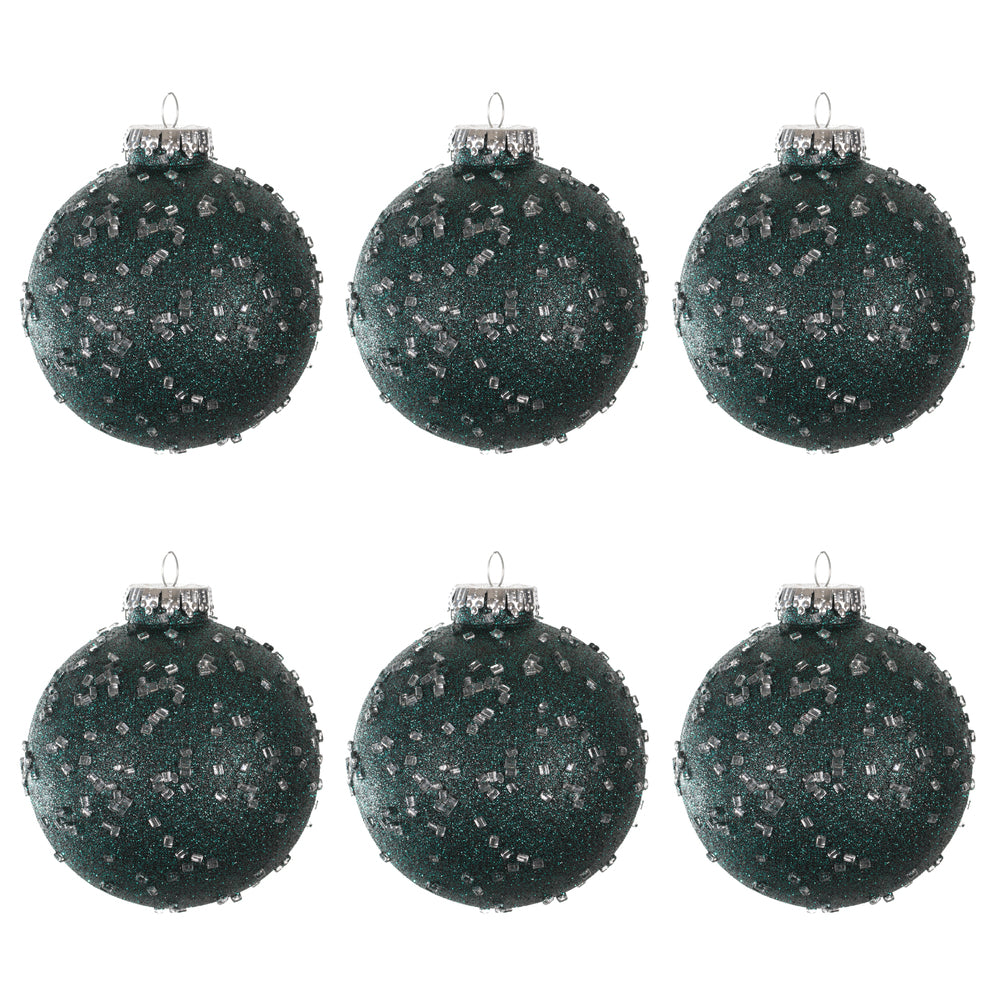 Vickerman 4" Sea Blue Ice Ball Ornament. This textured ornament has a rough and icy look with a hint of delicate sparkle. Incorporate these ornaments into your holiday design for added texture. Includes 6 pieces per pack. Made with shatterproof plastic.