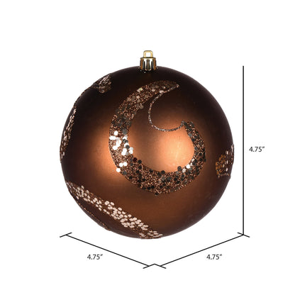 Vickerman 4.75" Mocha Matte Sequin Swirl Ornament 4 per Bag