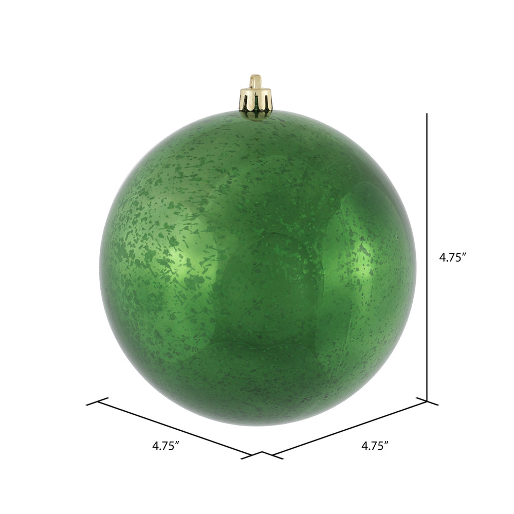 Vickerman 4.75" Emerald Shiny Mercury Ball Ornament 4 per Bag