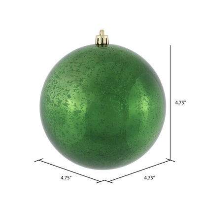 Vickerman 4.75" Emerald Shiny Mercury Ball Ornament 4 per Bag