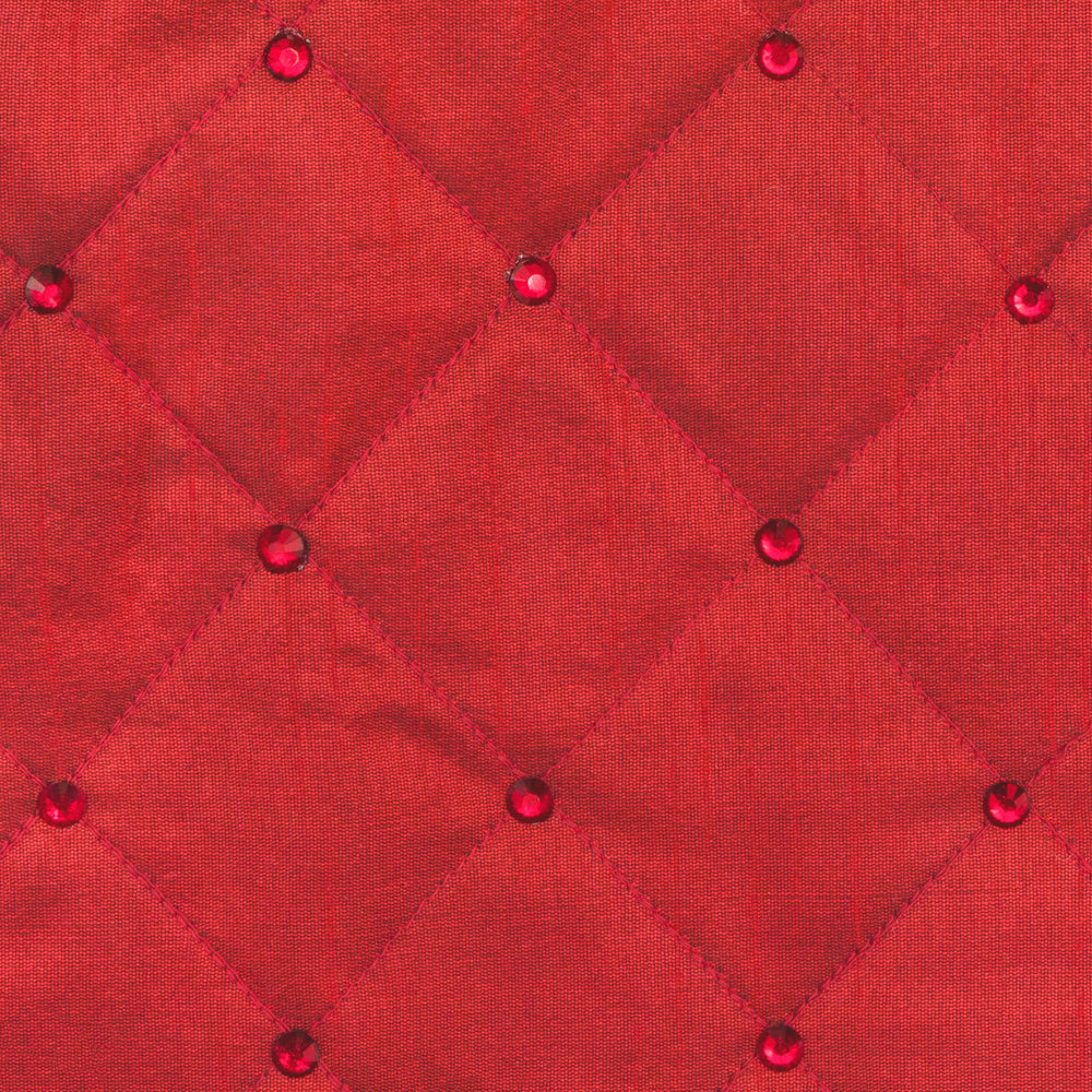 Vickerman 52" Red Quilt Stitch Jewel Christmas Tree skirt