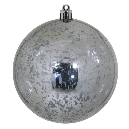 Vickerman 4" Pewter Shiny Mercury Ball Ornament 6 per Bag.