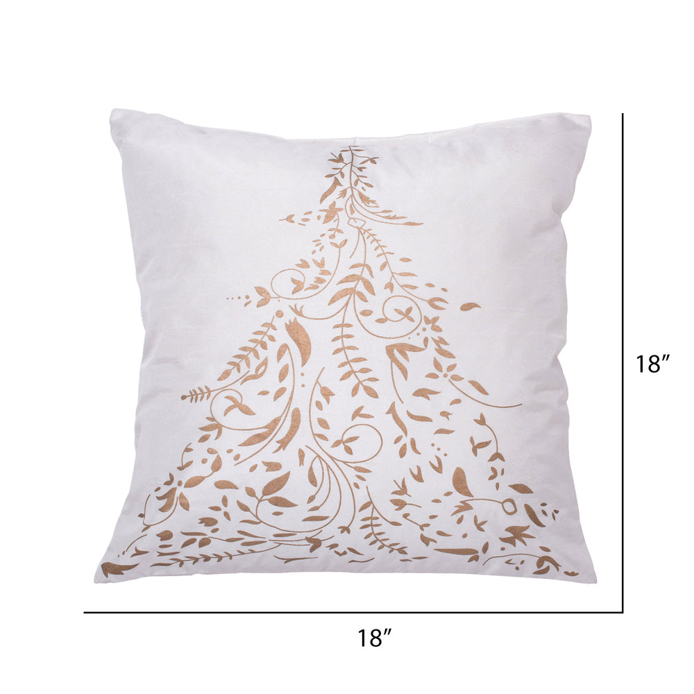 Vickerman Decorative 18" x 18" Gold Stamped Tree Pillow