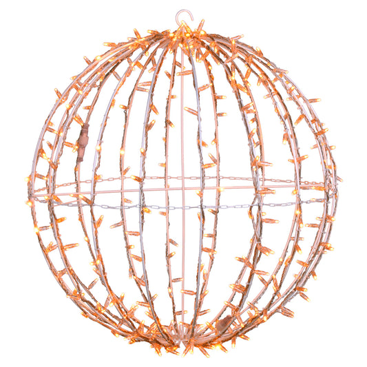 Vickerman 324Lt x 30" Fold Flat Yellow Led Twinkle Jumbo Hanging Sphere.