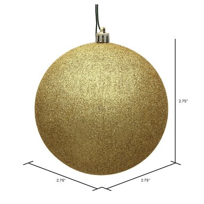 Vickerman 2.75" Gold Glitter Ball Ornament 12 per Bag