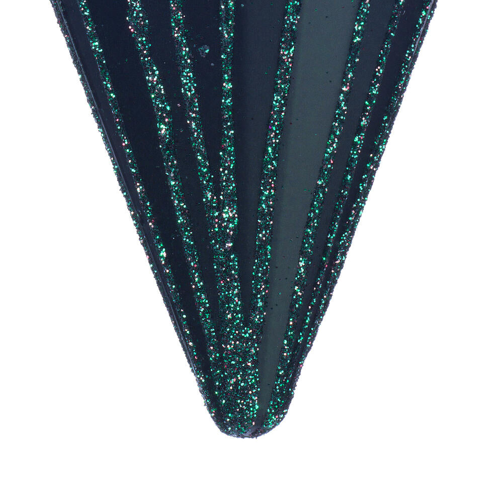 Vickerman 6" Matte Midnight Green Cone Ornament 3 per bag.