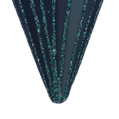 Vickerman 6" Matte Midnight Green Cone Ornament 3 per bag.