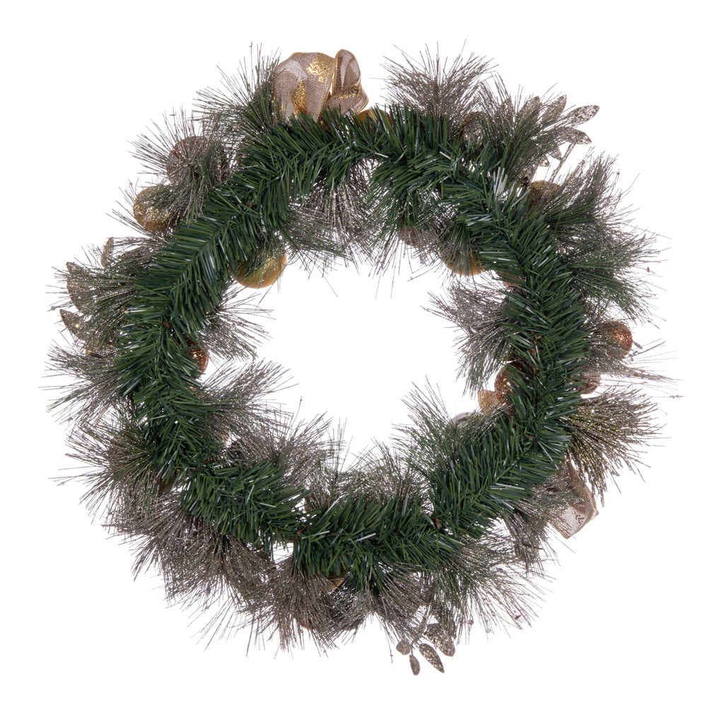 Vickerman 22" Copper and Gold Deco Wreath