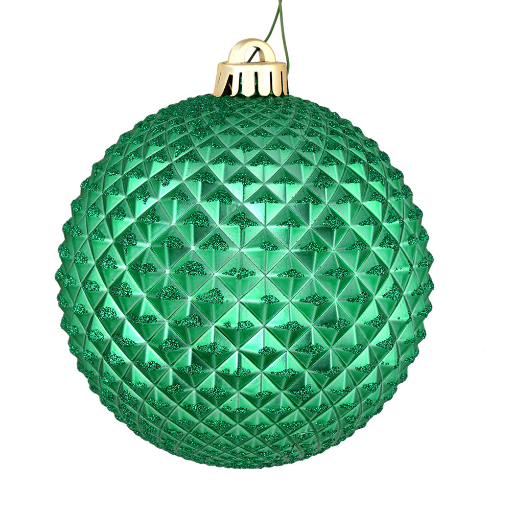 Vickerman 4" Seafoam Green Durian Glitter Ball Ornament 6 per Bag