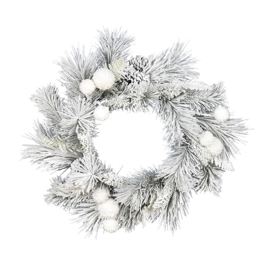 Vickerman 24" Frosted Beacon Pine Artificial Christmas Wreath Unlit
