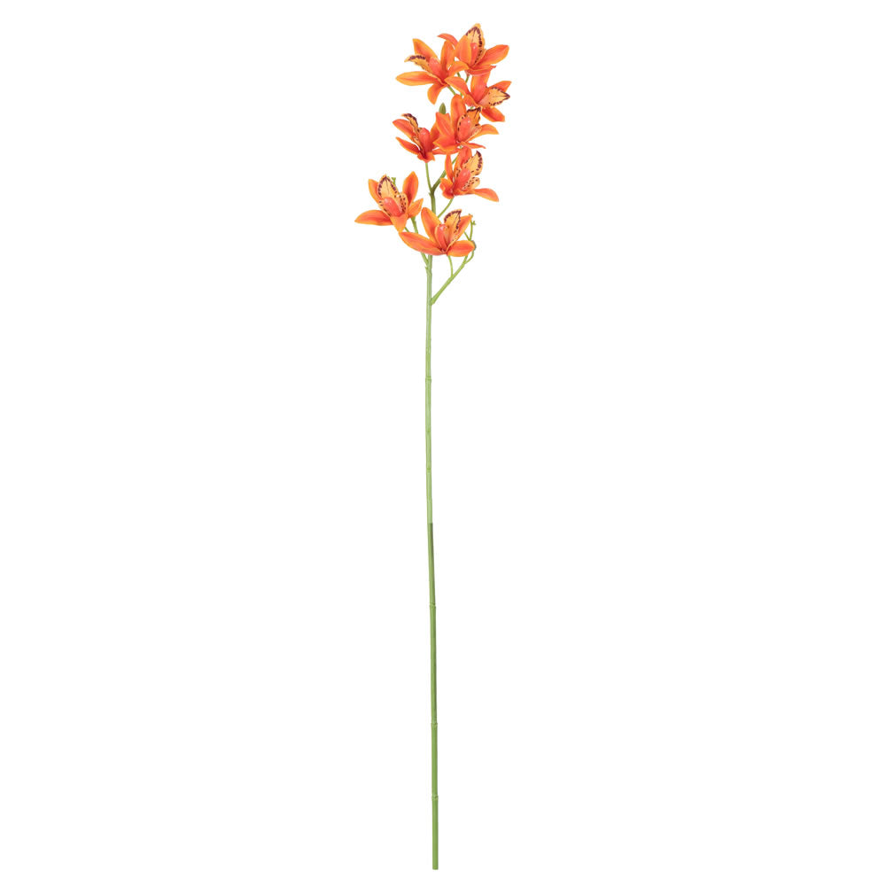 Vickerman 32" Artificial Orange Orchid Stem