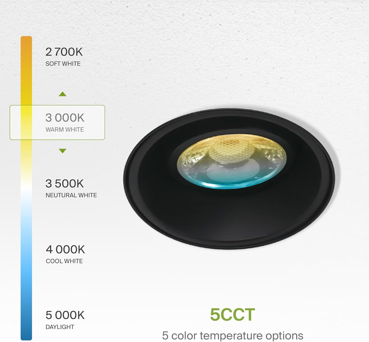 ASD Lighting LED Trimless Downlight Gimbal Round 2inch 8W 120V Triac 2700/3000/3500/4000/5000K Black ETL