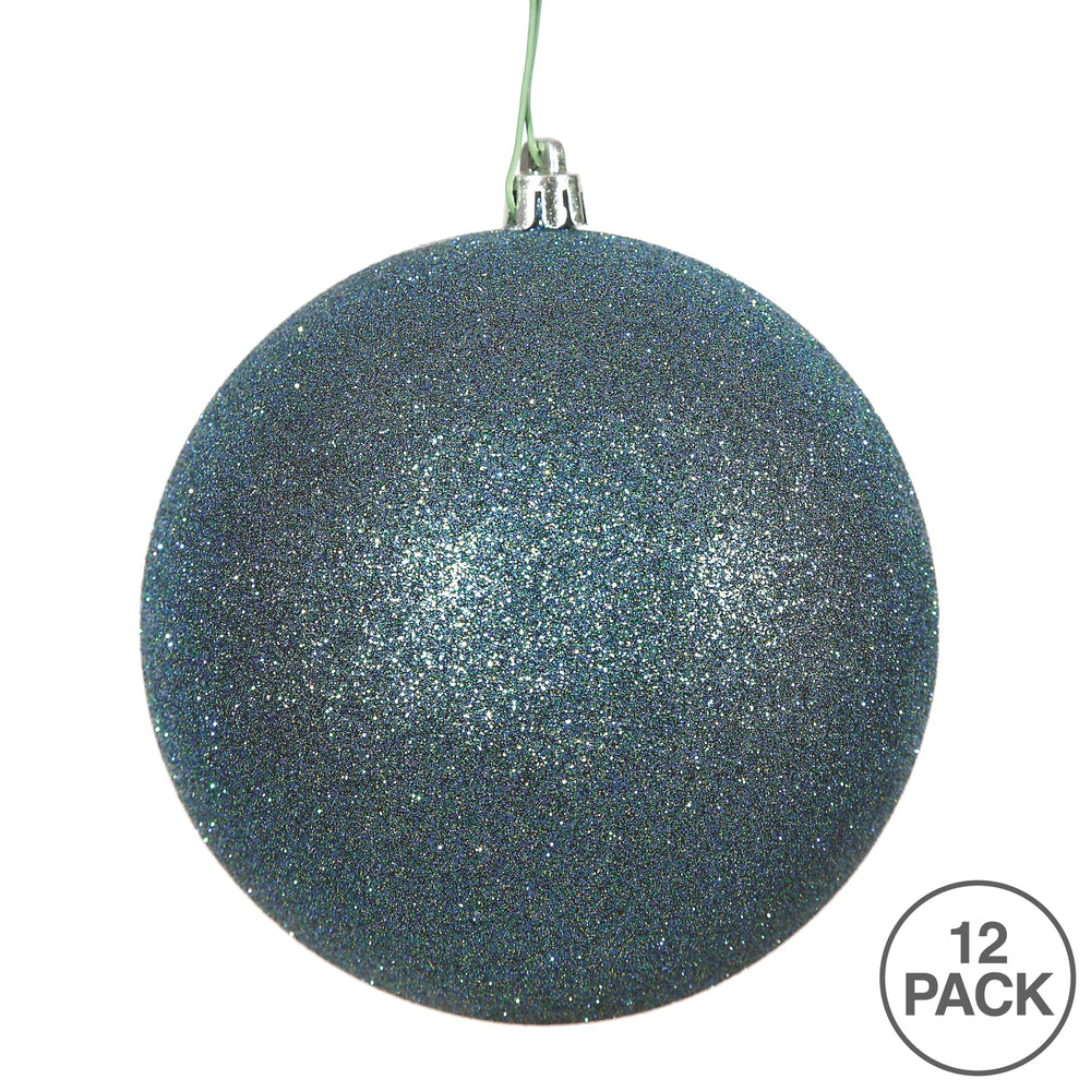 Vickerman 2.75" Sea Blue Glitter Ball Ornament 12 per Bag