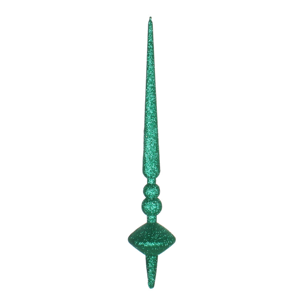 Vickerman 12" Seafoam Green Glitter Cupola Finial 3 per bag