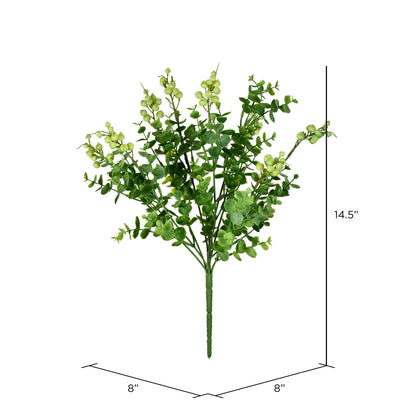 Vickerman 14.5" Artificial Light Green Money Leaf Bush 2/pk