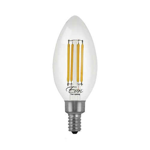 Euri Lighting VB10-3000cec-4 Vintage LED CA Compliant 60-Watt Equivalent B10 Filament Lamp E12 Candelabra Dimmable - 3000K - 4 Pack