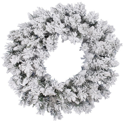 Vickerman 30" Flocked Snow Ridge Artificial Christmas Wreath Unlit