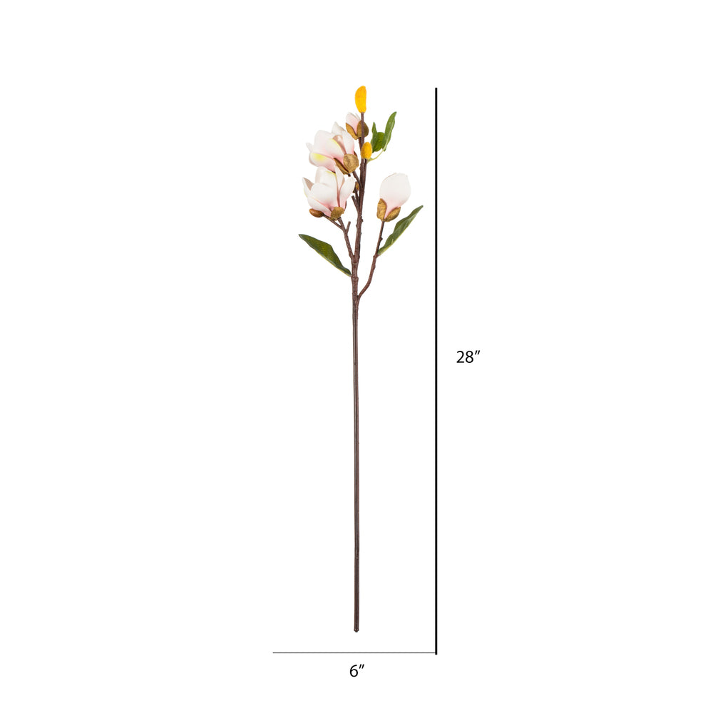 Vickerman 28" Artificial Pink Magnolia Stem Set of 3