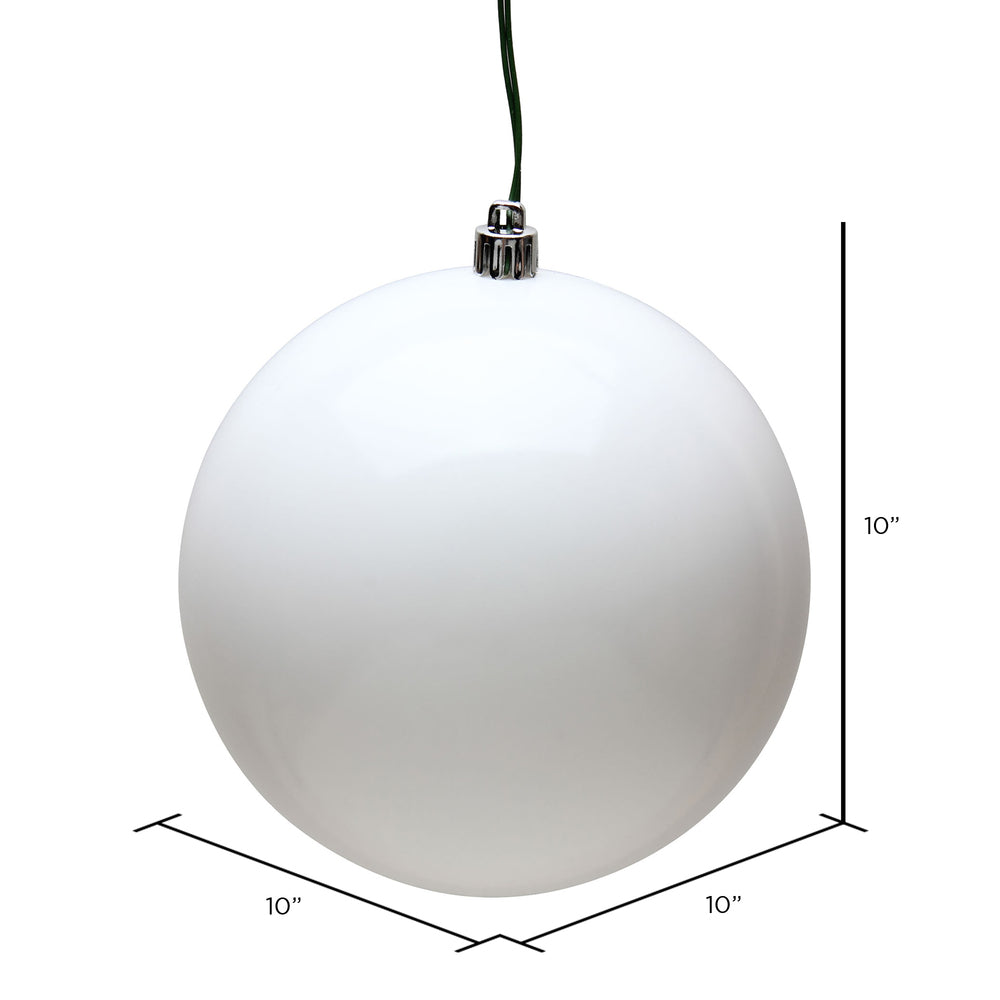 Vickerman 10" White Candy Ball Ornament