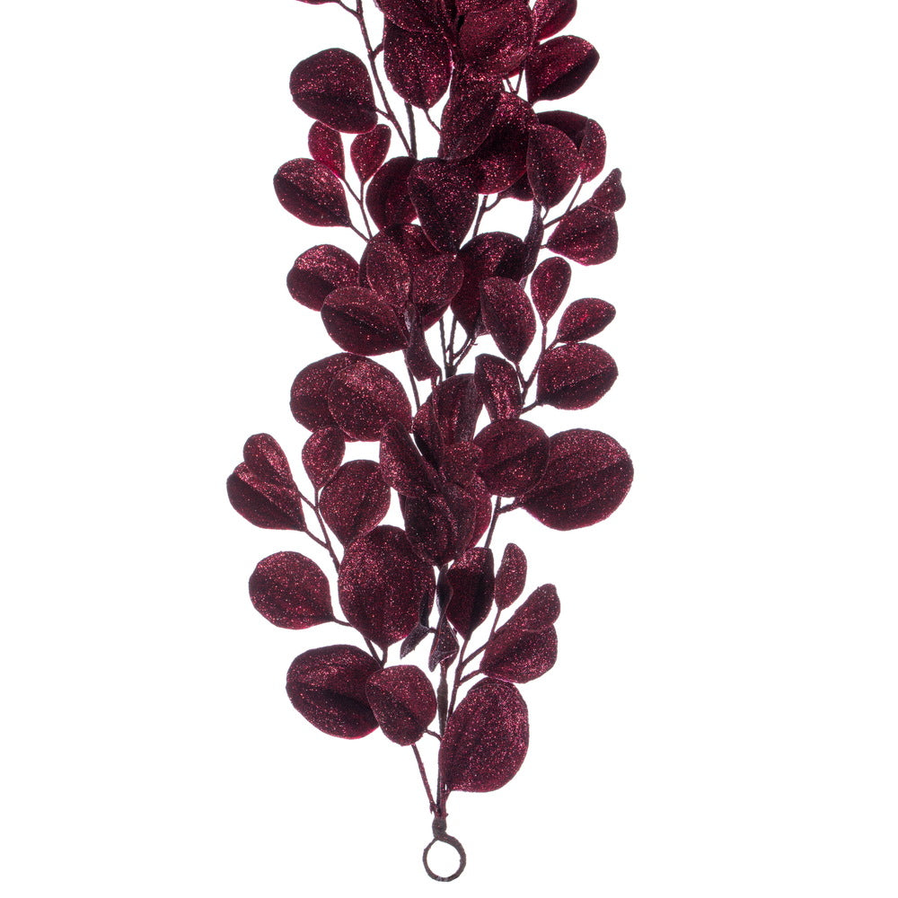 Vickerman 6' Burgundy Artificial Dogwood Glitter Garland.