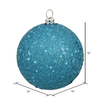 Vickerman 10" Turquoise Sequin Ball Ornament