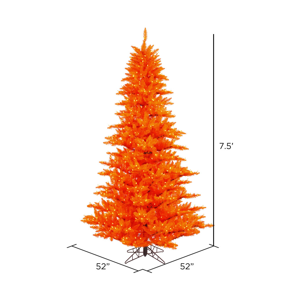 Vickerman 7.5' Orange Fir Artificial Christmas Tree Orange  Dura-lit LED Lights