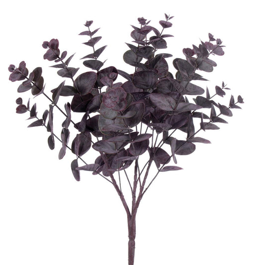 Vickerman 19" Artificial Burgundy Spiral Eucalyptus Bush. 2 pieces in a bag.