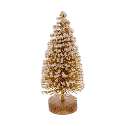 Vickerman 3"-5"-7" Gold Sisal Bottle Brush Tree Set Set of 3