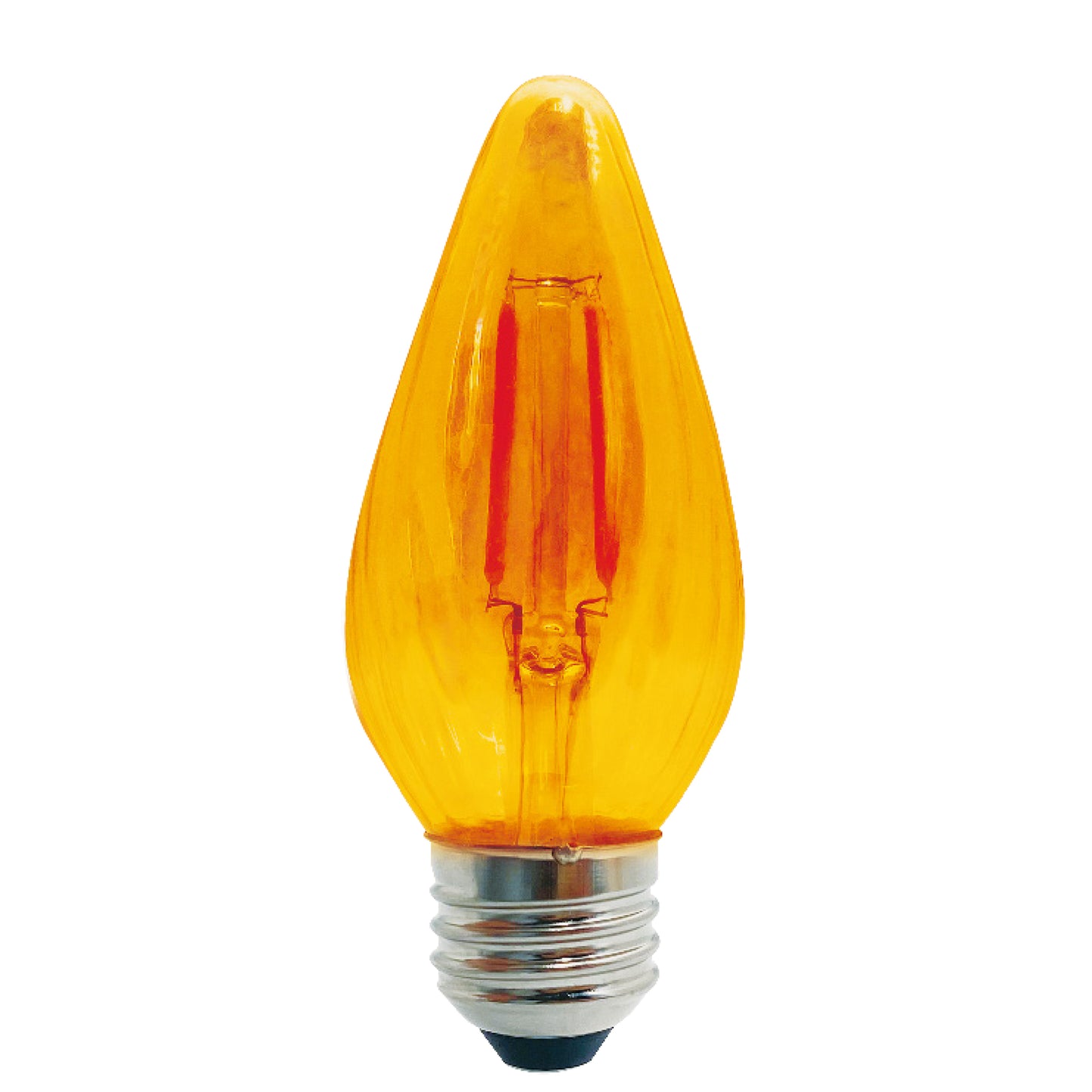 Bulbrite Fiesta 4 Watt Dimmable F15 LED Filament Light Bulb with Amber Glass Finish and Medium (E26) Base - 2100K (Amber Light), 280 Lumens