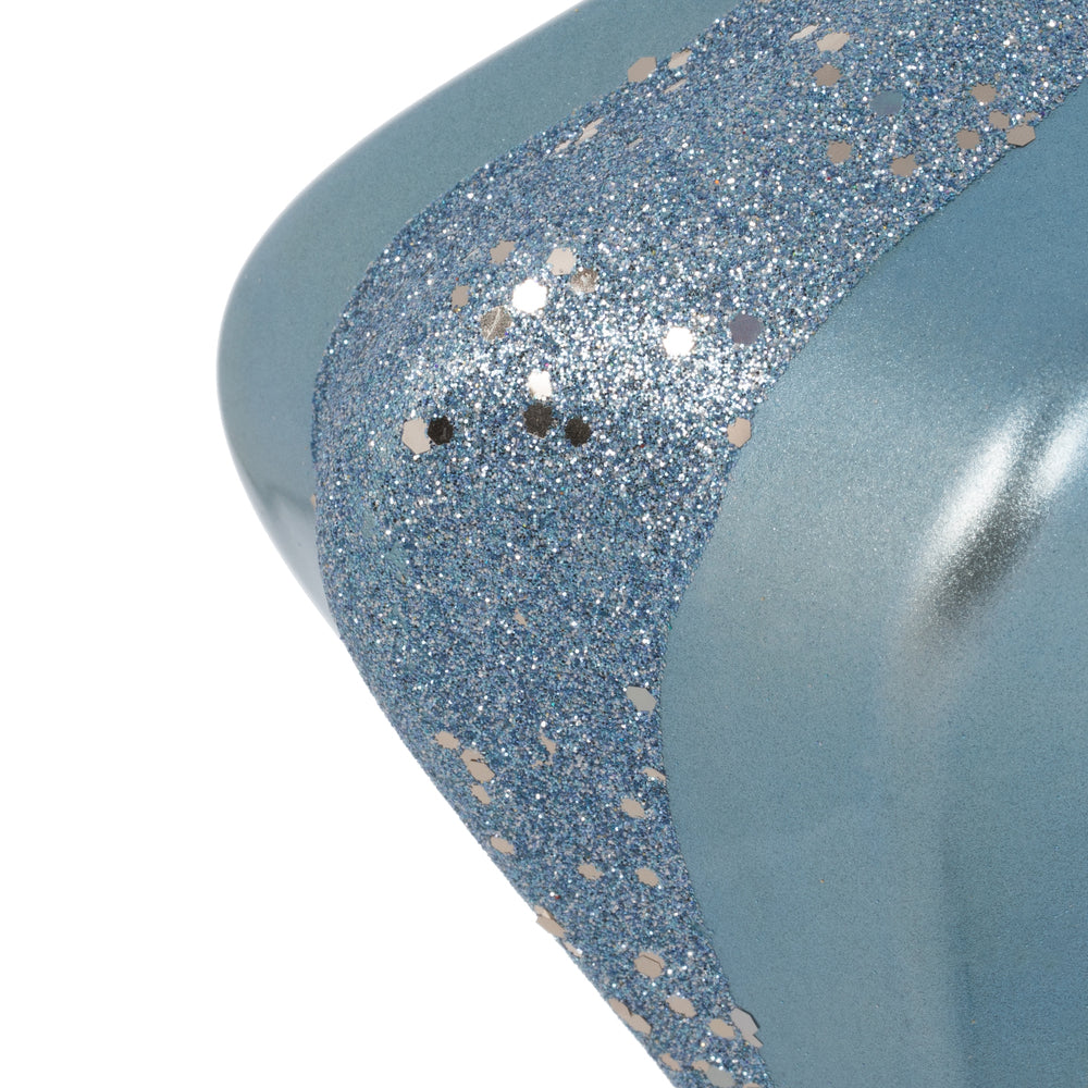 Vickerman 6" Periwinkle Candy Glitter Swirl Diamond Christmas Ornament