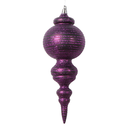 Vickerman 10" Matte Plum Finial Ornament 2 per bag.