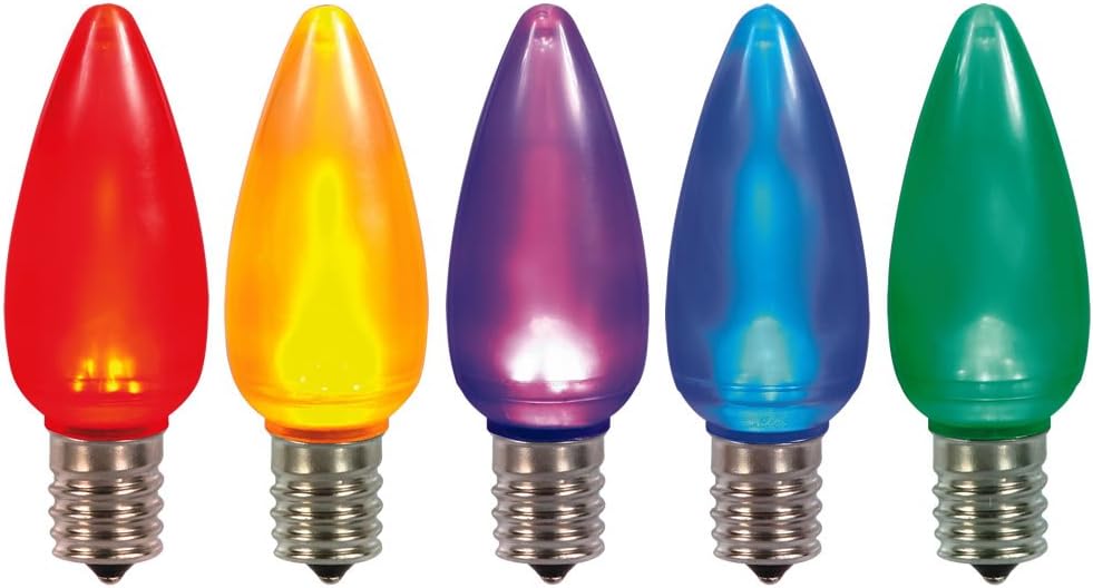 Vickerman Multi-Colored Ceramic C9 LED Replacement Bulb 5 per Bag