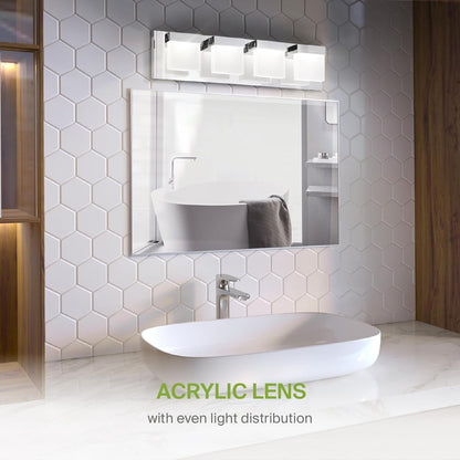 ASD Lighting LED Vanity 4-light 23W 120V Triac 3000/4000/5000K Chrome ETL