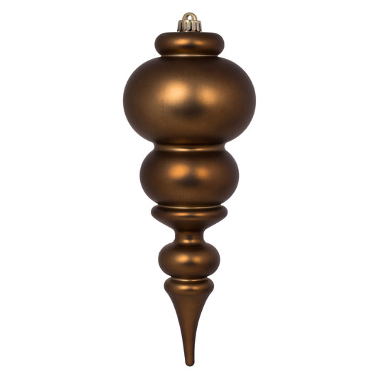 Vickerman 14" Mocha Matte Finial Ornament