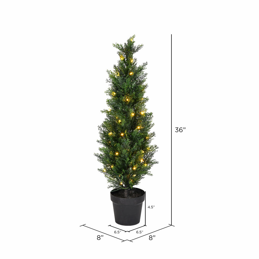 Vickerman 3' Artificial Potted Green Cedar Tree.