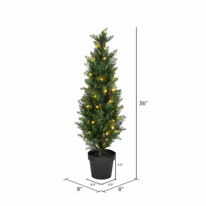 Vickerman 3' Artificial Potted Green Cedar Tree.