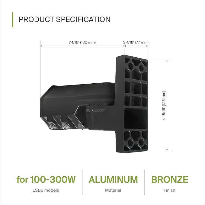 ASD Lighting Slip fitter Mounting Bracket for LED Area Lights LSB5 100-300W Bronze