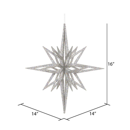 Vickerman 16" Silver Iridescent Star Christmas Ornament