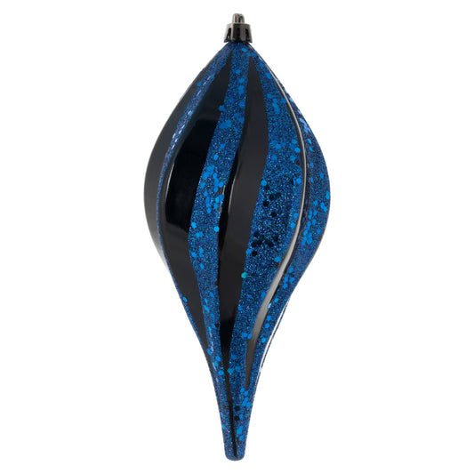 Vickerman 8'' Midnight Blue Glitter Swirl Drop Christmas Ornament