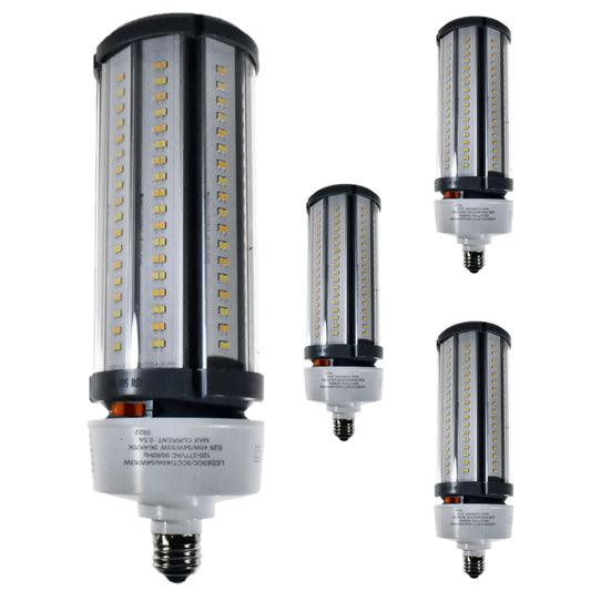 Damar- LED Corn Cob Post Top Bright Light Bulb Type B Ballast Bypass 45W/54W/63W E26 Medium Base 30K/40K/50K Color Selectable 6300/7560/8820 Lumen Dimmable 120-277VAC Pack of 4- For Warehouse Garage