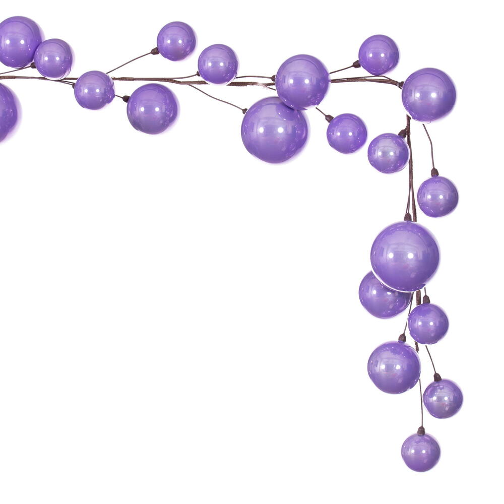 Vickerman 10' Lavender Pearl Branch Ball Wire Garland.