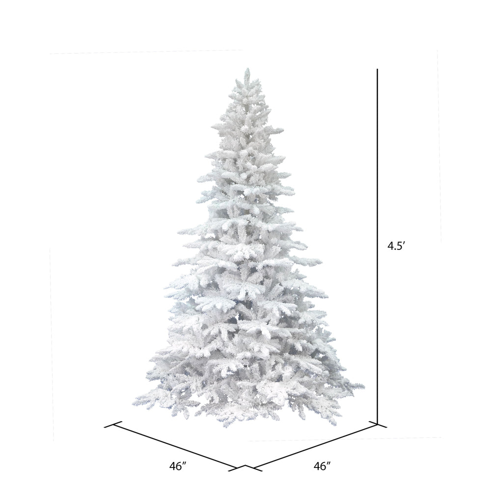 Vickerman 4.5' Flocked White Spruce Artificial Christmas Tree Unlit