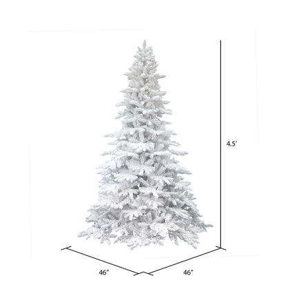 Vickerman 4.5' Flocked White Spruce Artificial Christmas Tree Unlit