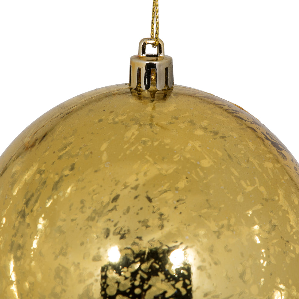 Vickerman 4" Honey Gold Shiny Mercury Ball Ornament 6 per Bag.