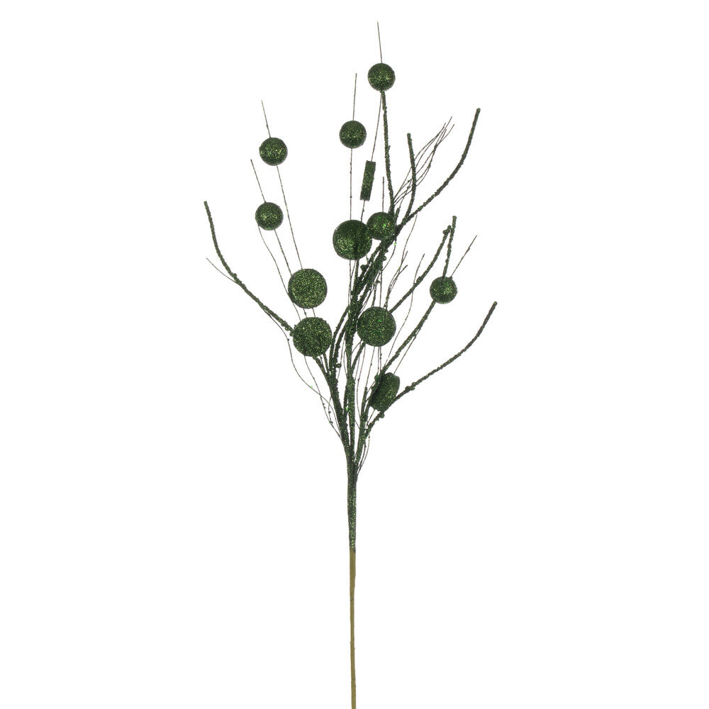 Vickerman 33" Juniper Ball and Coin Glitter Twig Spray 6 per bag.