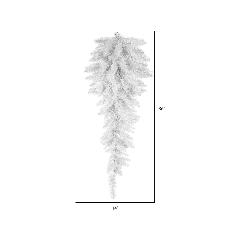 Vickerman 36" Unlit White Fir Artificial Christmas Teardrop Unlit