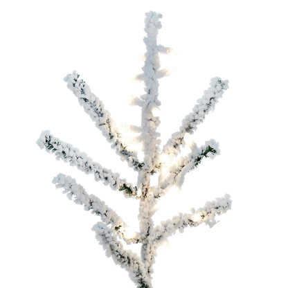 Vickerman 5.5' x 38" Flocked Pistol Pine Artificial Pre-lit Christmas Tree Warm White 3mm LED Lights.
