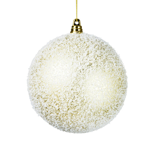 Vickerman 4.75" Champagne Matte Snow Covered Ornament 4 per bag.