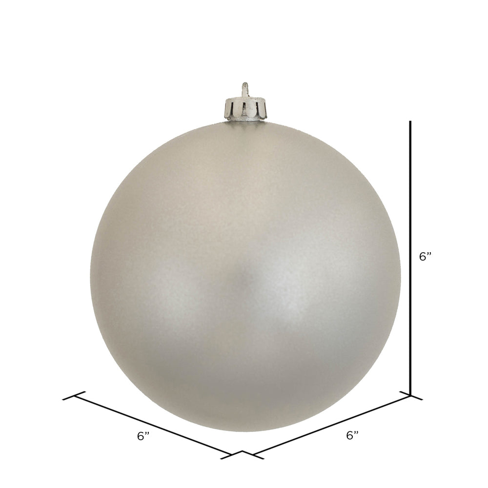 Vickerman 6" Silver Candy Ball Ornament 4 per Bag