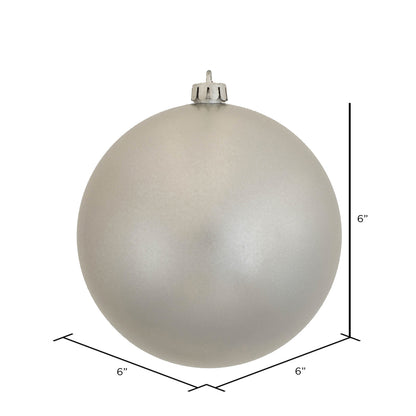 Vickerman 6" Silver Candy Ball Ornament 4 per Bag